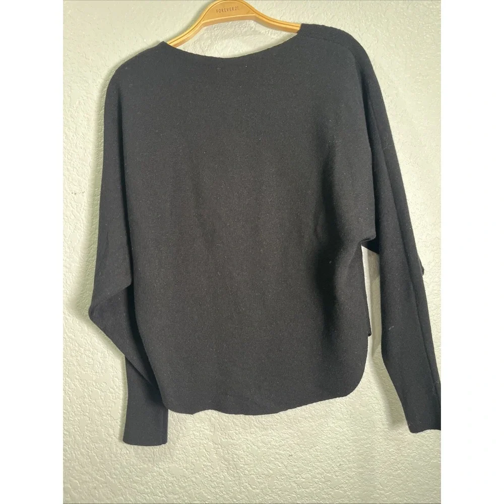 Vila Milano Sweater Womens S‎ Black Dolman Batwing Textured Knit Minimalist Chic